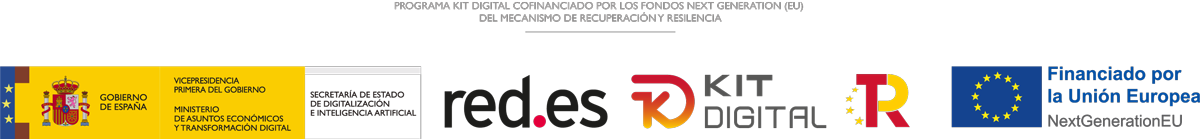 Gobierno de España, Red.es, Kit Digital, Plan de Recuperación, Transformación y Resiliencia y financiado por la Unión Europea Next Generation EU